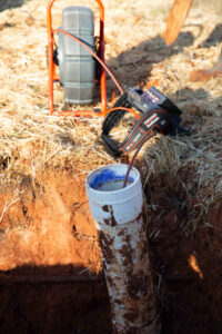 Trench sewer line repair